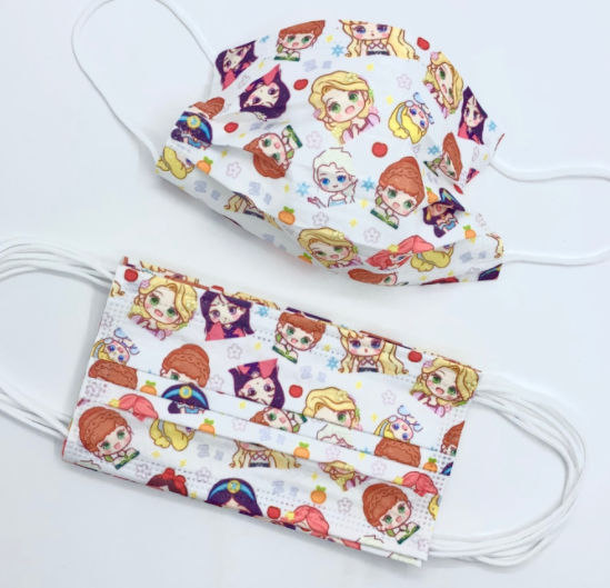 FM1008 Kid Disposable Cartoon Design Kids 3 Ply FaceMask Premium Ear-Loop 10pc Princess